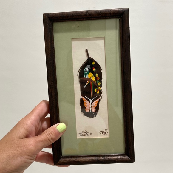 LAST CHANCE 😍 Set 2, Hand-painted Costa Rican Feather - Picture 6 of 13